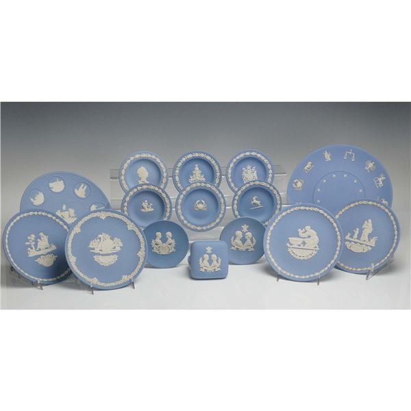 15pc Wedgwood Jasperware Assortment, Blue Basalt