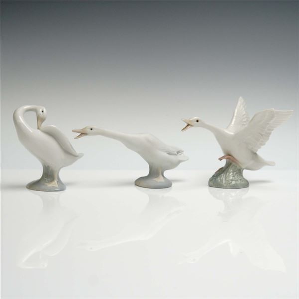 3pc Lladro Porcelain Duck Figurines