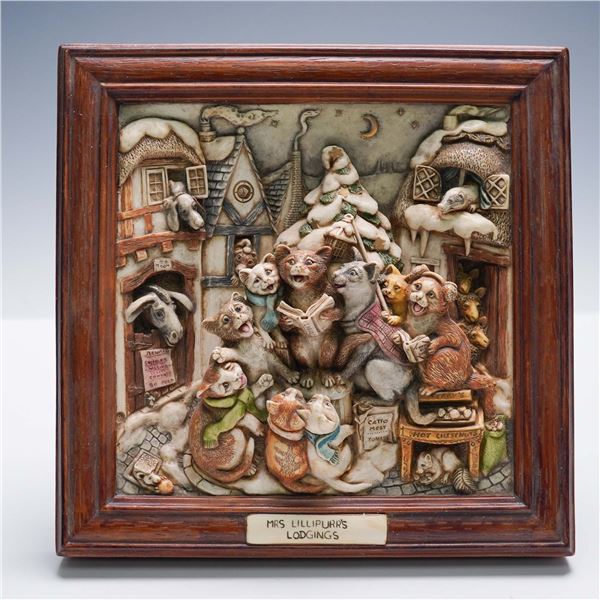 Harmony Kingdom Picturesque Wall Plaque, Mrs. Lillipurr's Lodgings w/ Box