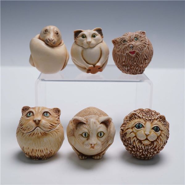 6pc Harmony Kingdom Roly Polys Hinged Figurine Box Set