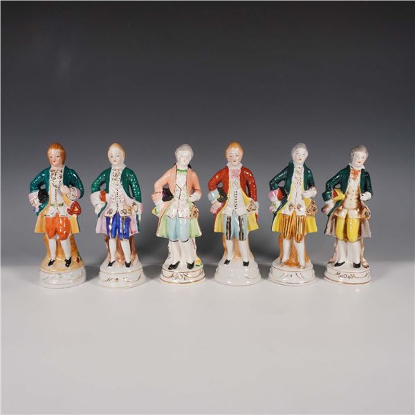 6pc Japanese Porcelain Figurine Set, Colonial Style