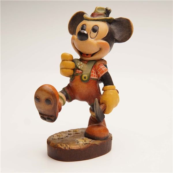 ANRI Mickey Mouse Wood Carving Figurine, Disney Italy 1733