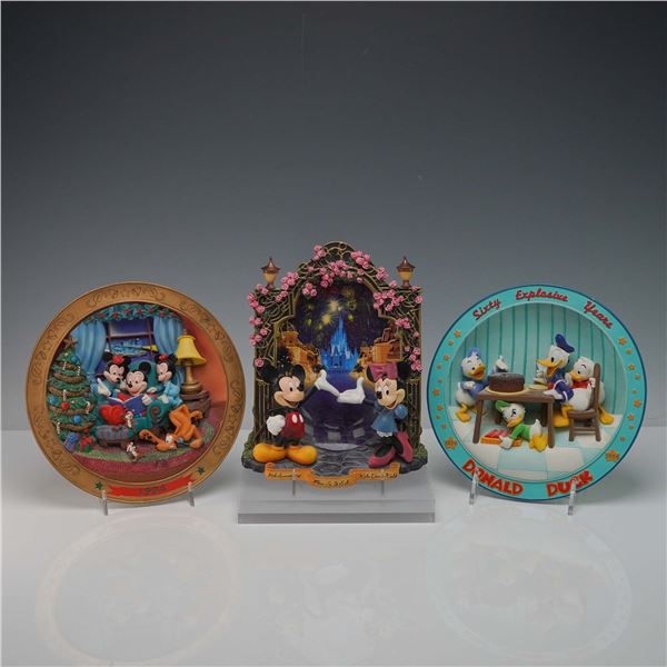 3pc Disney Collector Plates, Donald Duck, 30th Anniversary, Christmas