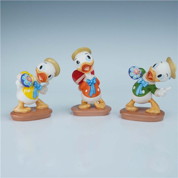 3pc WDCC Disney Figurines, Huey, Dewey & Louie, Mr. Duck Steps Out