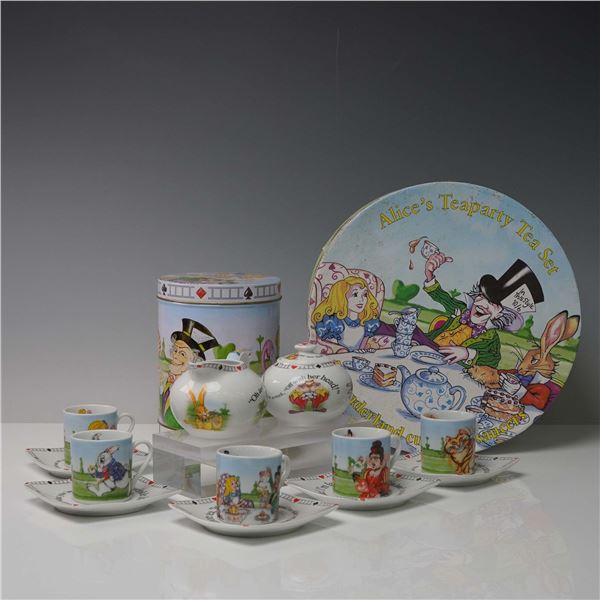 2pc Alice in Wonderland Teaparty Tea Set, Paul Cardew 150th Anniversary