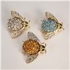 Image 1 : 3pc Nat Landau Hyman Bug Brooch Set with Pave Crystals