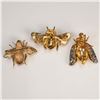Image 2 : 3pc Bee Brooch Set with Rhinestones and Metal Detailing