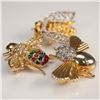 Image 3 : 3pc Bee Brooch Set with Rhinestones and Metal Detailing