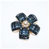 Image 4 : 3pc Colorful Flower Brooch Set with Faux Pearls and Crystals
