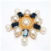 Image 5 : 3pc Colorful Flower Brooch Set with Faux Pearls and Crystals