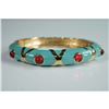 Image 2 : Pair of NLH and Landau Enamel and Rhinestone Bangle Bracelets