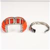 Image 2 : 2pc Rhinestone Embellished Hinged Cuff Bracelets