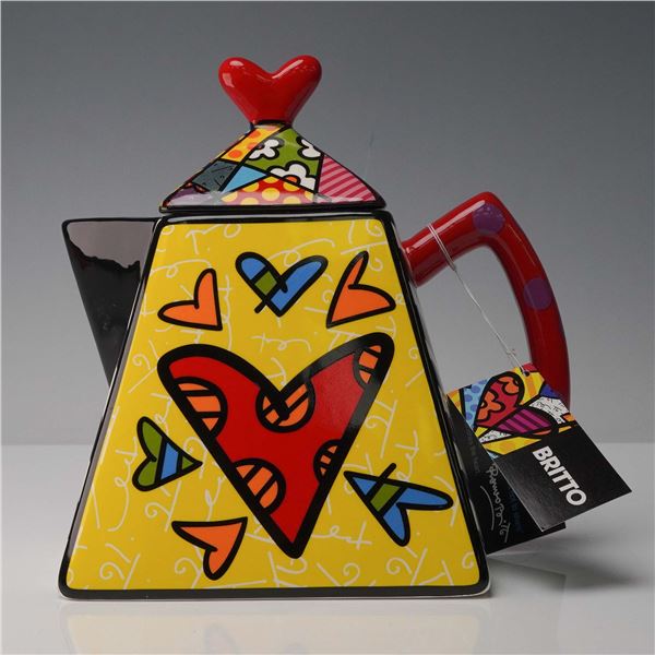 Romero Britto 2 Hearts Teapot