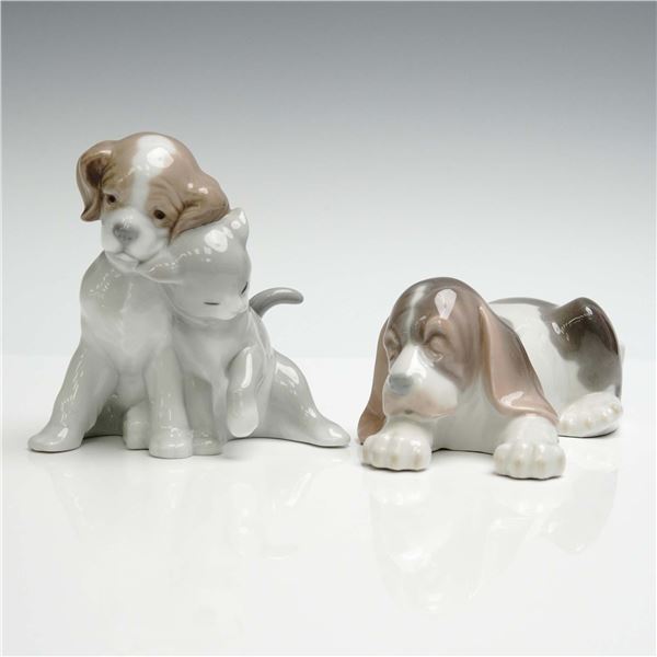 2pc Julio Fernandez Figurines, Against All Odds & Sleepy Puppy