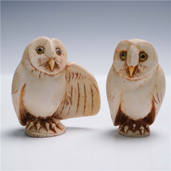 2pc Harmony Kingdom Treasure Jests Owls, Franklin & Eleanor