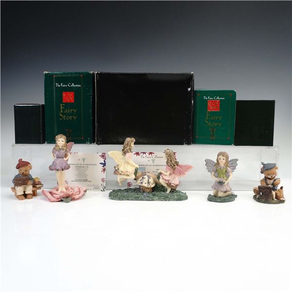 5pc Dezine The Fairy Collection and Artist Bear Figurines with Boxes