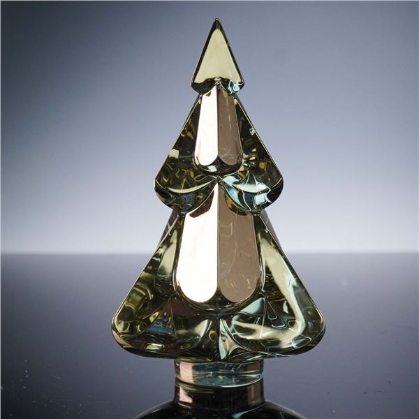 Baccarat Crystal Figurine, Noel Amber Snowy Fir