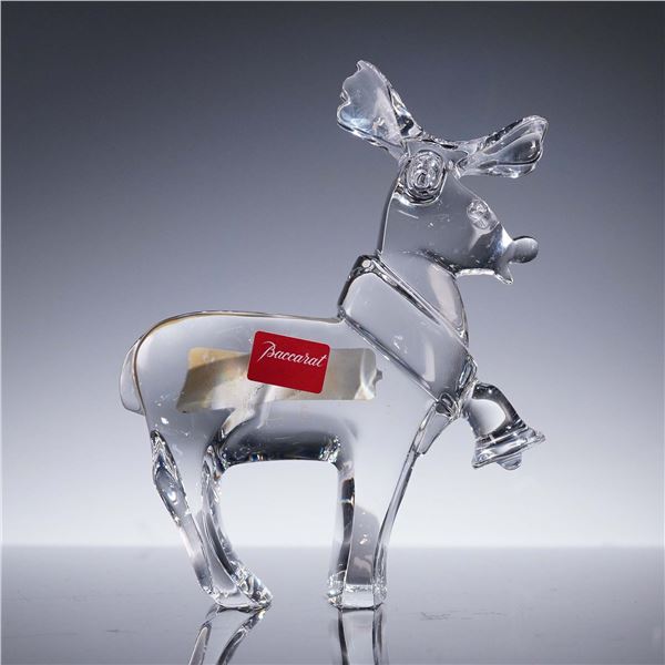 Baccarat Crystal Reindeer Figurine with Original Box
