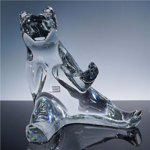 Baccarat Crystal Seated Bear Figurine
