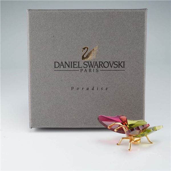 Swarovski Crystal Figurine, Paradise Butterfly Pink and Green with Box