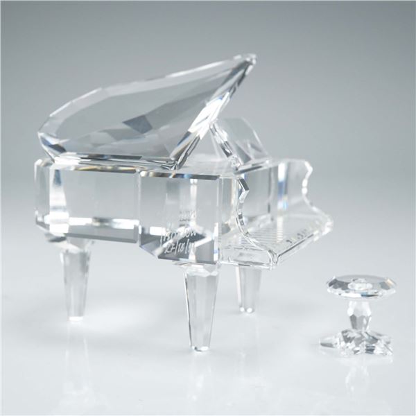 Swarovski Crystal Grand Piano with Stool and Star, Signed & Dated