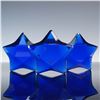 Image 1 : 3pc Rosenthal Blue Crystal Star Paperweights with Boxes