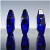 Image 3 : 3pc Rosenthal Blue Crystal Star Paperweights with Boxes