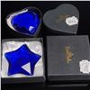 Image 10 : 4pc Rosenthal Crystal Star and Heart Paperweights