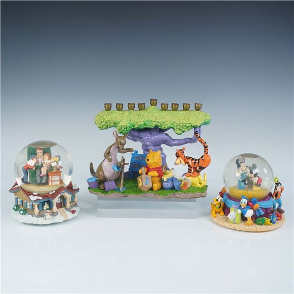 3pc Disney Hanukkah Collectible Globes and Menorah