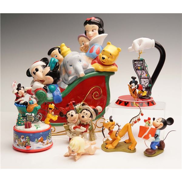 7pc Disney Holiday Decor Lot, Cookie Jar and Ornaments