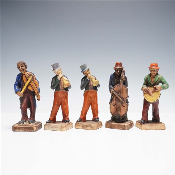 5pc Ceramic Musician Figurine Set, Occupied Japan
