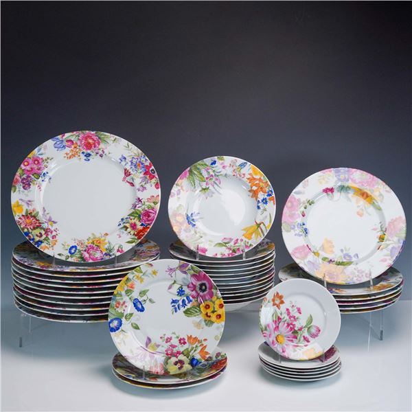 38pc Bill Goldsmith Limoges Alice Porcelain Dinnerware Set