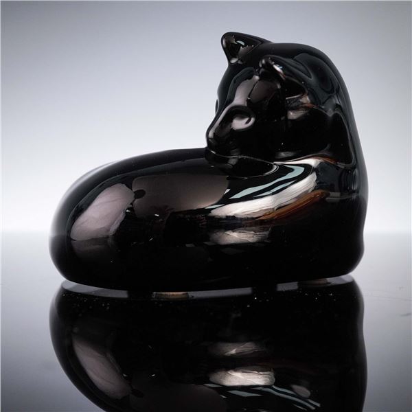Baccarat Crystal Figurine, Black Cat, Original Box
