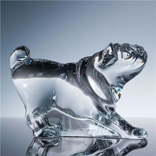 Baccarat Crystal Figurine, Playful Bulldog