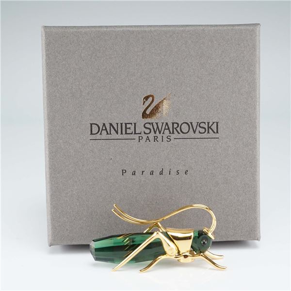 Swarovski Crystal Figurine, Green Grasshopper Paradise Series w/ Box