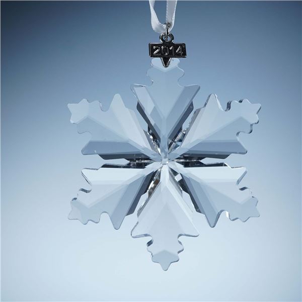 Swarovski Crystal Annual Snowflake Ornament 2014 with Blue Box