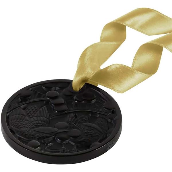 Lalique Crystal Black 2021 Ornament, Merles et Raisins - Sealed Box