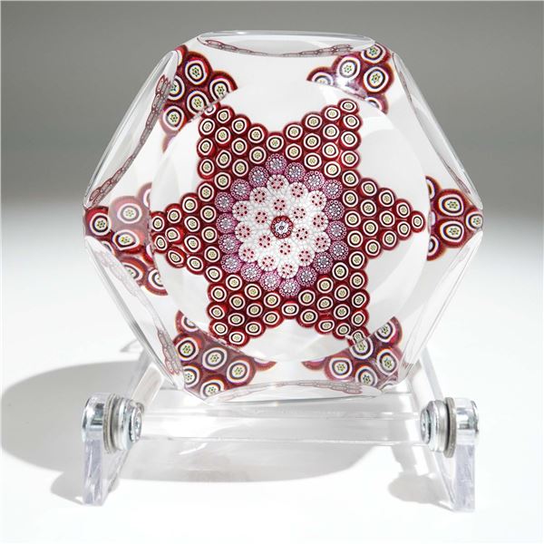 Saint Louis Millefiori Paperweight, Star of David Design