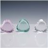 Image 1 : 3pc Rosenthal Crystal Heart Paperweights with Boxes