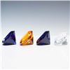 Image 1 : 4pc Rosenthal Faceted Crystal Diamond Paperweights with Boxes