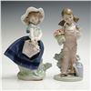 Image 1 : 2pc Lladro Porcelain Figurines, Pretty Pickings 5222 and Spring 5217
