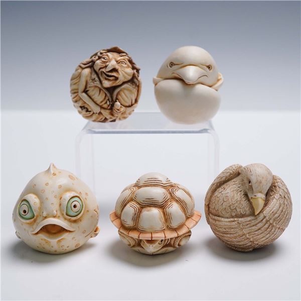 5pc Harmony Kingdom Roly Polys Figurine Box Set