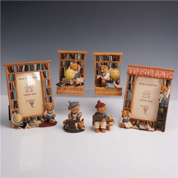 6pc Dezine Bear Collection - Frames, Bookends & Figurines