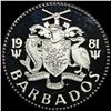 Image 2 : 1981 Barbados Silver $10 Neptune 1.127oz CHOICE PROOF