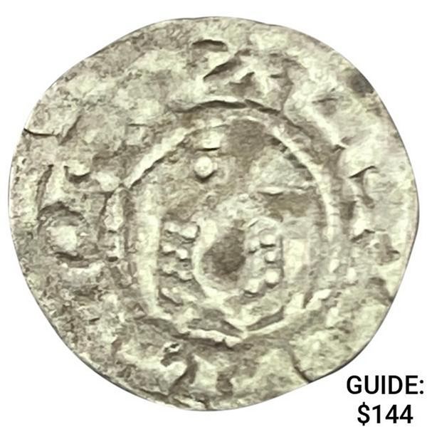 1100-1225 Crusades France Silver Denier NEARLY UNCIRCULATED