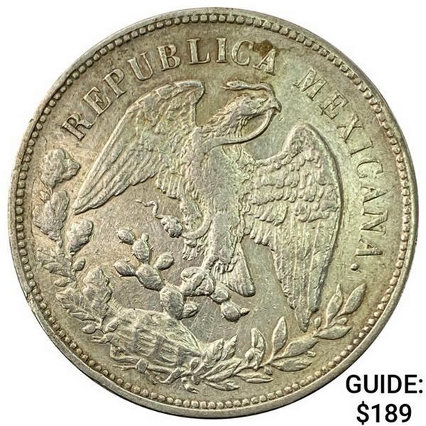 1899Mo AM Mexico Silver Peso CHOICE AU