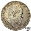 Image 1 : 1909-F Wurttemberg Silver 3 Mark NEARLY UNCIRCULATED