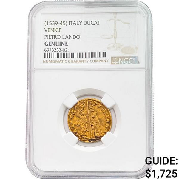 [1539-45] Italy .12oz Gold Ducat-Pietro Lando NGC GENUINE