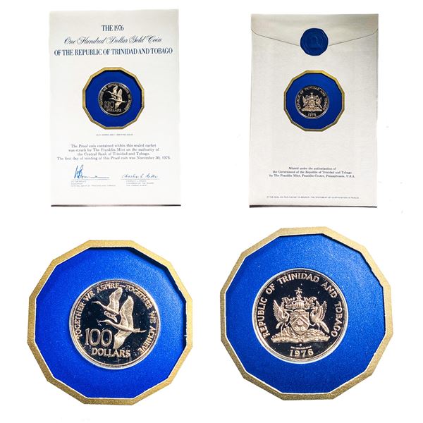 1976 $100 Gold Coin Trinidad and Tobago (.0998 AGW)