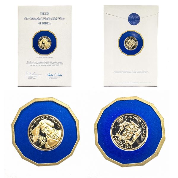 1976 $100 Gold Coin Jamaica (.2266 AGW)